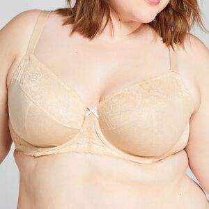 Cacique Modern Lace Covered Unlined Full‎ Coverage nude Size 42D